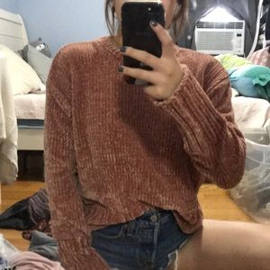 Cute mauve chenille sweater